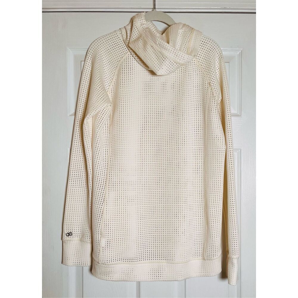CALIA Limited Edition Perforated Fleuria Hooded Top Ivory Size Large Athletic - Picture 2 of 9
